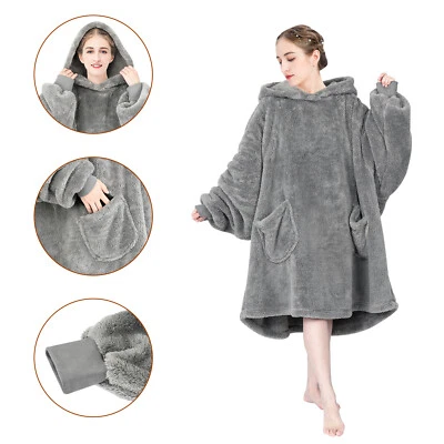 EUGAD Kuscheldecke warme Pullover Decke mit Ärmeln & Kapuze aus 300g/m² Flanell - Bild 1 von 4