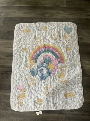 "Manta bebé Care Bear edredón cosido en cruz SIGUE TU SUEÑO 39"" X 30,5""" Foto 1 de 4