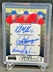 2025 Leaf Metal Hockey MULLER CARBONNEAU DAMPHOUSSE Gold Vinyl AUTO 1/1 - Picture 1 of 2