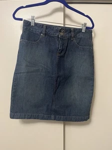 Liz & Co. Women's Size 6 Denim Blue Jean Skirt Knee Length 32 x 21 Medium Wash - Picture 1 of 6