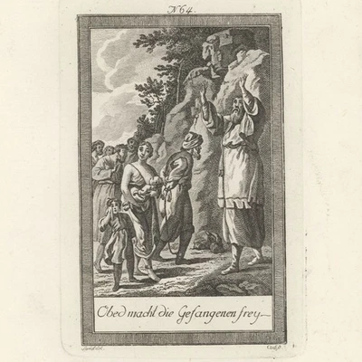 Bibel Altes Testament Obed Befreiung Weltgeschichte Original Kupferstich 19 Jhd - Bild 1 von 3