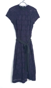 Phase Eight UK 14 Aubergine Purple Blace Lace Pencil Midi Dress Bow Wedding - Picture 1 of 4