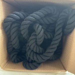 Ravenox Rope 1 in X 50 ft, Cotton Twisted, Natural Heavy Duty Hemp Black - Picture 1 of 4