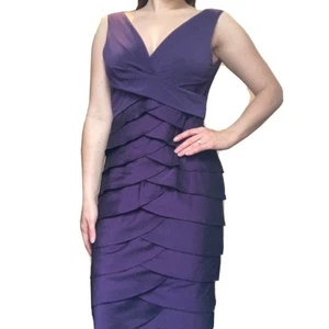Adrianna Papell Taft Jersey Shutter Plissee Kleid Größe 10 - Bild 1 von 7