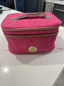 LILLY PULITZER BORSA COSMETICA trapuntata rosa brillante borsa trucco ottime condizioni - Foto 1 di 12