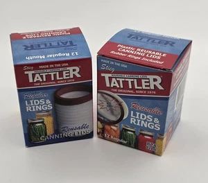 TATTLER Reusable REGULAR Canning Lids & Rubber Rings Bundle 12 Lids 12 Rings NEW - Picture 1 of 4