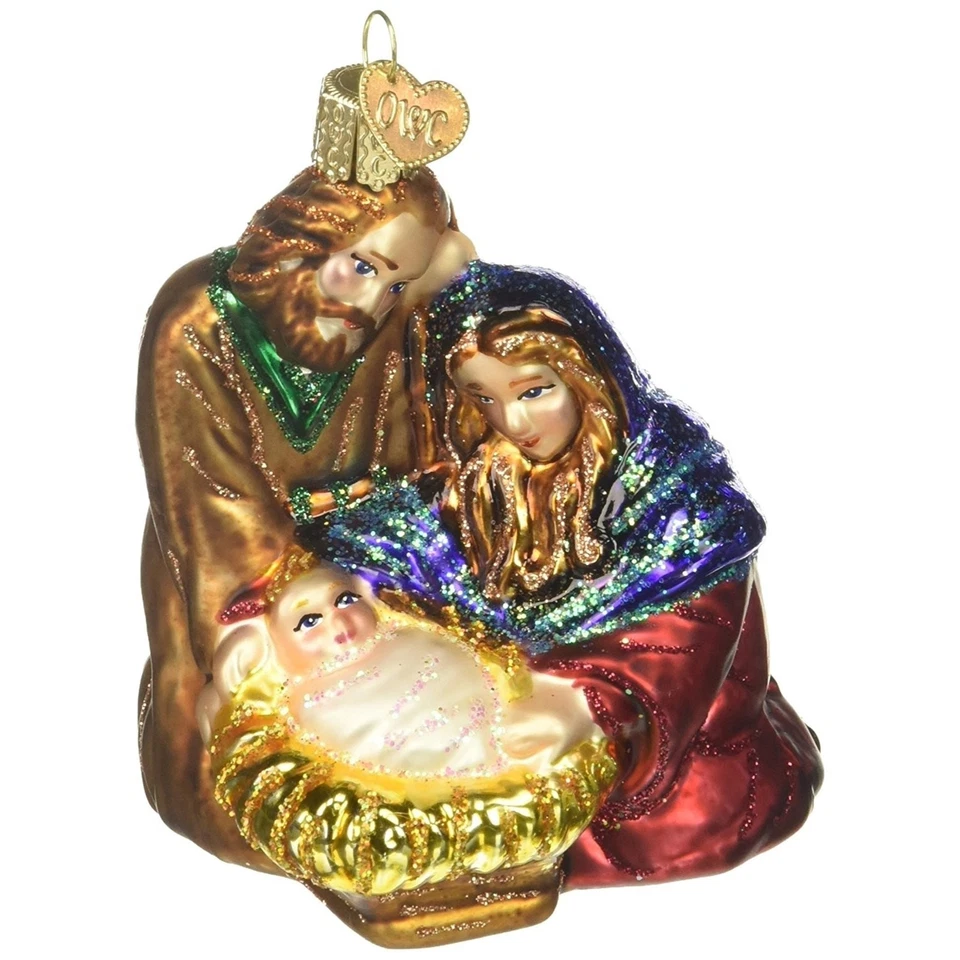 Old World Christmas 10207 Holy Family Glass Blown Ornament