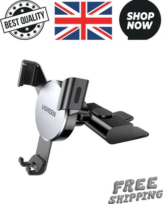 BRANDED UGREEN Car Phone Holder CD Slot Auto Lock Gravity Car Mount Cradle Adjustable in