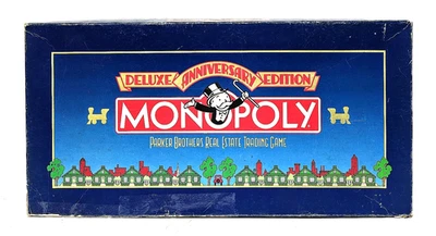 Monopoly - Anniversary Edition Board Game- Gold Pawns - Vintage 1984 - Complete - Image 1 of 4