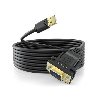 USB to Serial Adapter, USB 2.0 to RS232 Serial DB9 Male 9-Pin Adapter Cable with - Image 1 of 4