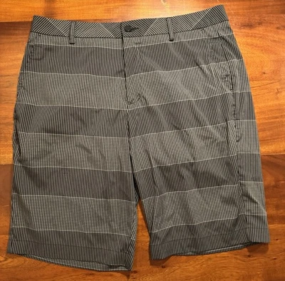 PUMA Mens Gray Striped Performance Tech Casual Golf Wicking Golf Shorts Sz 34 - Image 1 of 4