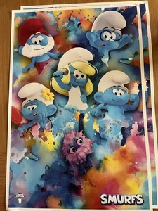 2 Smurfs Movie Poster (12” x 18”) - Limited Edition 2025 - rolled in tube - Picture 1 of 2