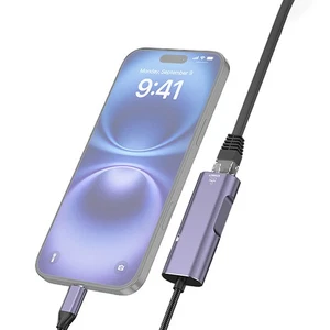 Type-C to Gigabit Ethernet Card Mobile Ethernet Converter for iPhone and Huawei - Picture 1 of 14