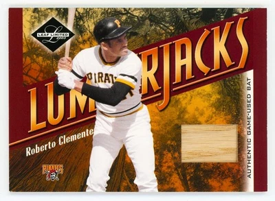 Leaf Limited Lumberjacks Roberto Clemente 2003 juego usado reliquia de murciélago 4/25 patio SP Foto 1 de 2