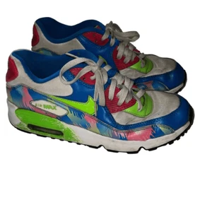 Nike Air Max 90 Mesh Blue Green Pink Tennis Shoes Sneakers Sz 7Y 833497-400 READ - Picture 1 of 16