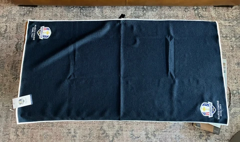2023 Ryder Cup Aqua-Lock Caddy Towel (Navy w/ White Hem) - New w/ Tag Cover