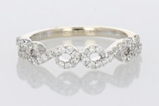 .42ctw Round Cut Diamond Swirl Design Wedding Band Ring 18k White Gold Size 6.5