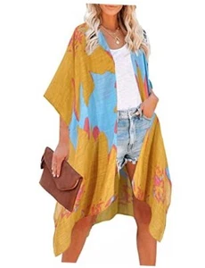 Kimonos for Women Swimsuit Coverups Beach Cover Up Swimwear Summer Painting 2 - Picture 1 of 8