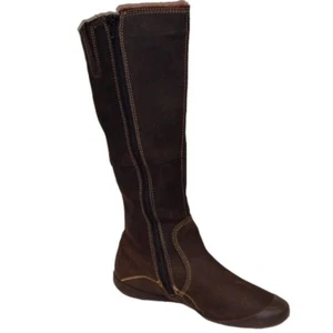 Ecco Women's Long-shaft Tall Flat Comfort Dark Brown Leather Boots Eu37 - Picture 1 of 13