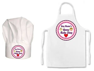 KINDER PERSONALISIERT Home Bake Shop Logo Print Kinder Koch Mütze/Schürze Geschenkset - Bild 1 von 6