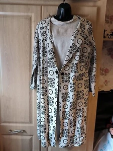 Vintage Mademoiselle Linen Sleeveless Dress And Overcoat Size 22 Made In England - Picture 1 of 11