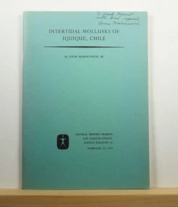 Intertidal Mollusks of Iquique, Chile 1973 Marincovich SIGNED Marine Biology  - Picture 1 of 5