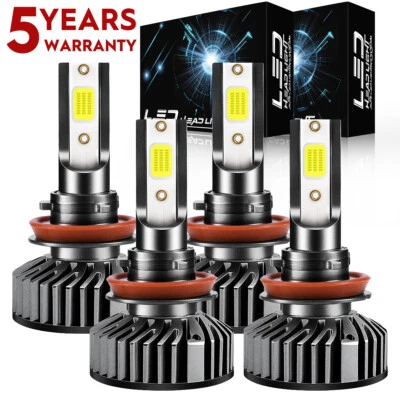 For Volvo S80 2007-2013 4X H9/H11 LED Headlights Bulbs High Low Beam White F2QC - Image 1 of 4