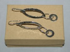 Silpada Sterling Hammered Oxidized Long Oval Oblong Earrings W1795