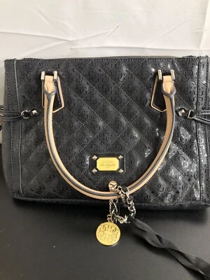 Guess Los Angeles Black Quilted Shoulder Bag Purse Women's Satchel - Image 1 of 4