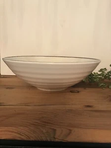 Pottery Barn Swirl  Large Serving Bowl Melamine STONE - Picture 1 of 3