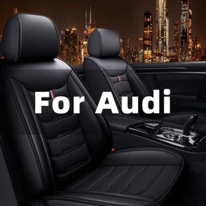 For Audi Car 5 Seat Cover Full Set PU Leather Front + Rear Cushion Full Surround - Picture 1 of 12