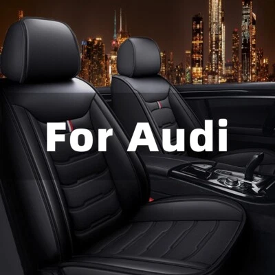 For Audi Car 5 Seat Cover Full Set PU Leather Front + Rear Cushion Full Surround - Image 1 of 4