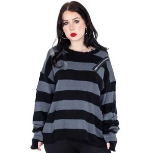 Heartless Your Worst Nightmare Black & Grey Jumper • Ships in 2-4 Weeks • Gothic - Picture 1 of 5