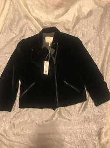 Rebecca Taylor Faux Fur Moto Jacket Black- New With Tags-Size 8 Retail $595 - Picture 1 of 5