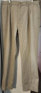 Wrangler Riata Pants Sz 36x32 Pleated Straight Leg Chino 95KH Khakis Tan - Picture 1 of 5