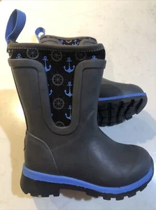 Muck kids element Boots Youth Size 10 Gray And Blue New Water Boots - Picture 1 of 5