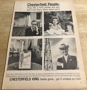1964 CHESTERFIELD KING ZIGARETTEN schmeckt großartig - Vintage Magazin Printanzeige - Bild 1 von 1