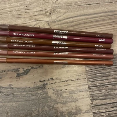 6 New Jordana Kohl Kajal Full Size 7" Lipliner Pencils - No Dupes all Different - Image 1 of 3