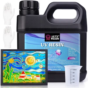 LET'S RESIN UV Resin 1000g Crystal Clear Low Odor UV Light Cure Glue - Picture 1 of 6