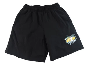 Champion Mens Bermuda Shorts New S Black Fleece Color Logo Drawstring - Picture 1 of 6