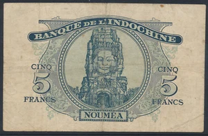 New Hebrides / Neue Hebriden - 5 Francs 1945 VG - Pick 5 - Picture 1 of 2