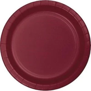 Burgundy 9" Paper Plates 24 Per Pack Tableware Decorations Party Supplies - Picture 1 of 1
