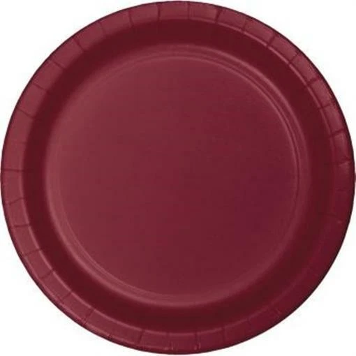 Burgundy 9" Paper Plates 24 Per Pack Tableware Decorations Party Supplies - Image 1 of 1