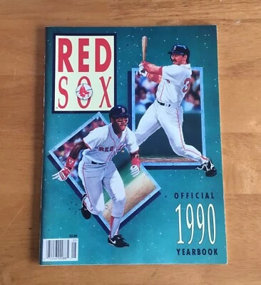 Boston Red Sox Official 1990 MLB Baseball Yearbook Ellis Burks Mike Greenwell - Image 1 of 3