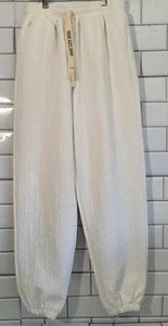 Kids Designer Like Track Style Jogger Pants Color Cream White Drawstring... - Picture 1 of 6