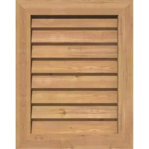 Ekena Millwork Wood Gable Louver Vent Decorative 29" x 17" Unfinished Red Cedar - Picture 1 of 3