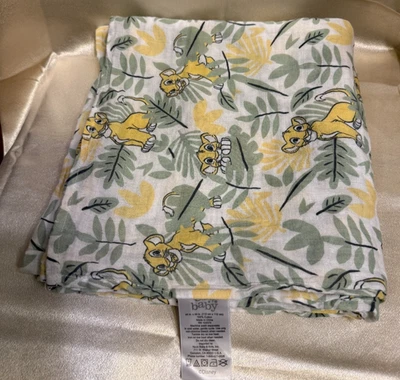 Cobertor Disney Baby Lion King musselina 44x44 algodão Simba Jungle - Imagem 1 de 3