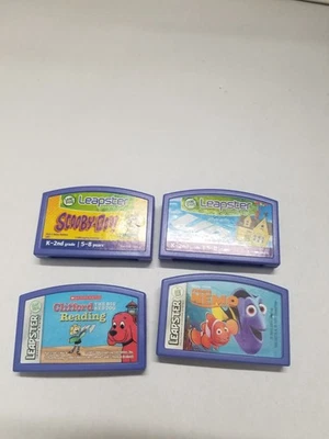 Leapster Learning Games Lot Of 4 Scooby Doo , Nemo , Clifford , Up. Untested  - Image 1 of 4