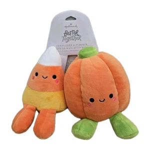 Hallmark Better Together CANDY CORN & PUMPKIN Magnetic Plush Halloween 2Pk NEW - Picture 1 of 7