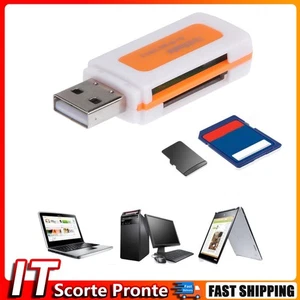 4 in 1 USB 2.0 Card Reader Universal USB TF SD Card Reader for TF SD MS M2 IT - Afbeelding 1 van 10
